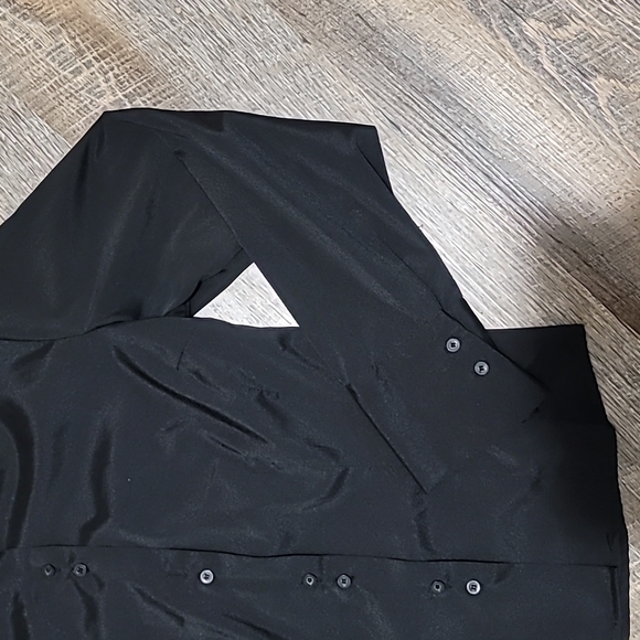 Gently Loved girls dress shirt size medium by beechers Brook stretch black shiny - Picture 3 of 9